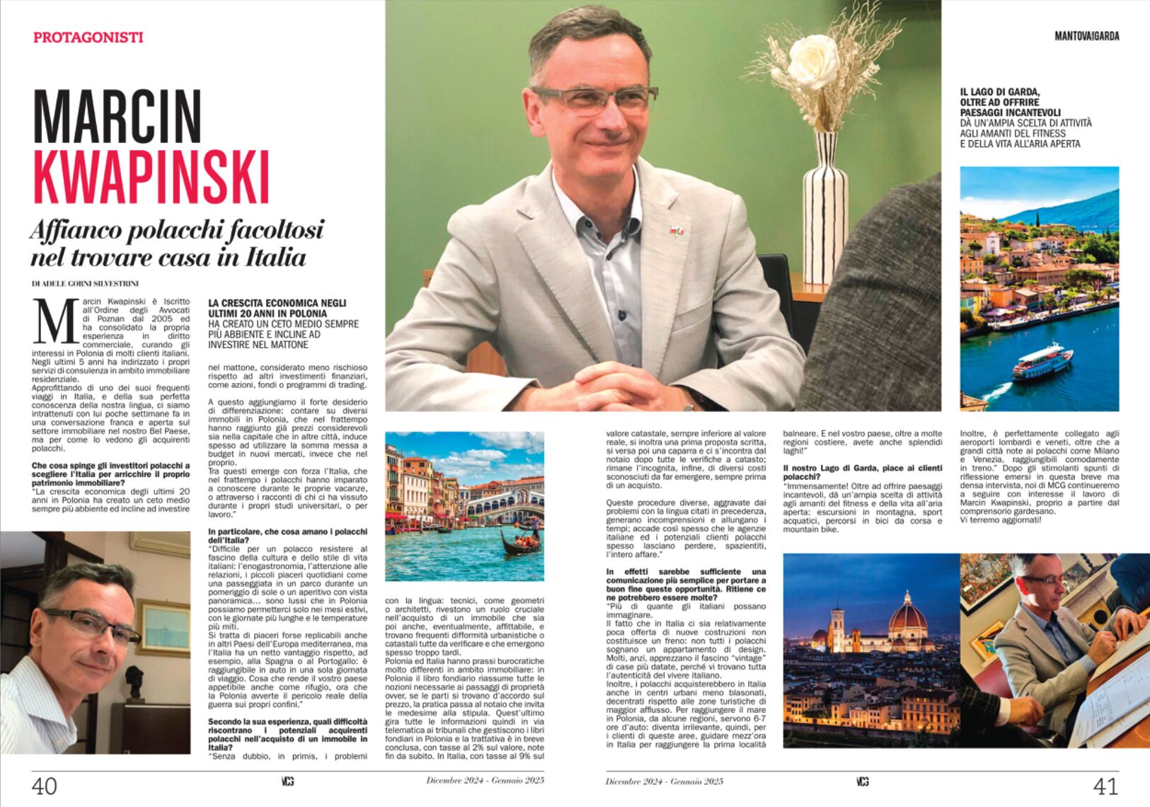 Marcin Kwapiński wywiad MCG Magazine zakup nieruchomości Włochy
